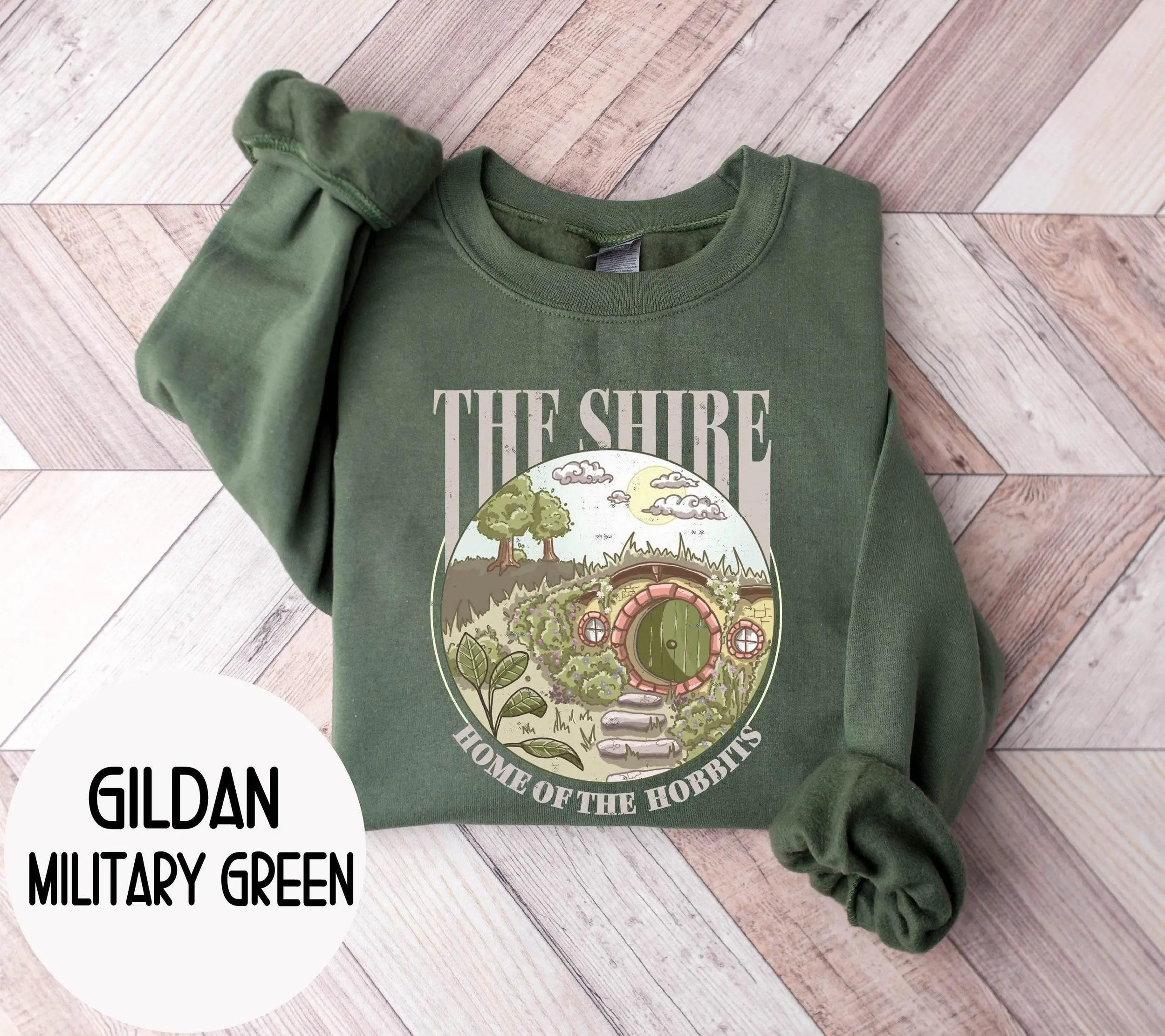 The Shire Sweatshirt, Gift for Hobbit Lovers , Merch Tolkien Aragorn Frodo Baggins Elven Elrond the Fellowship Bookish Sweatshirt Lord of the rings merch