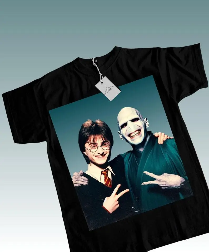 Harry and Voldemort Selfie Shirt Potter Tshirt Wizarding Fan Shirt Potterhead Christmas Birthday Gift Potter Book Funny 90s Vintage T-Shirt