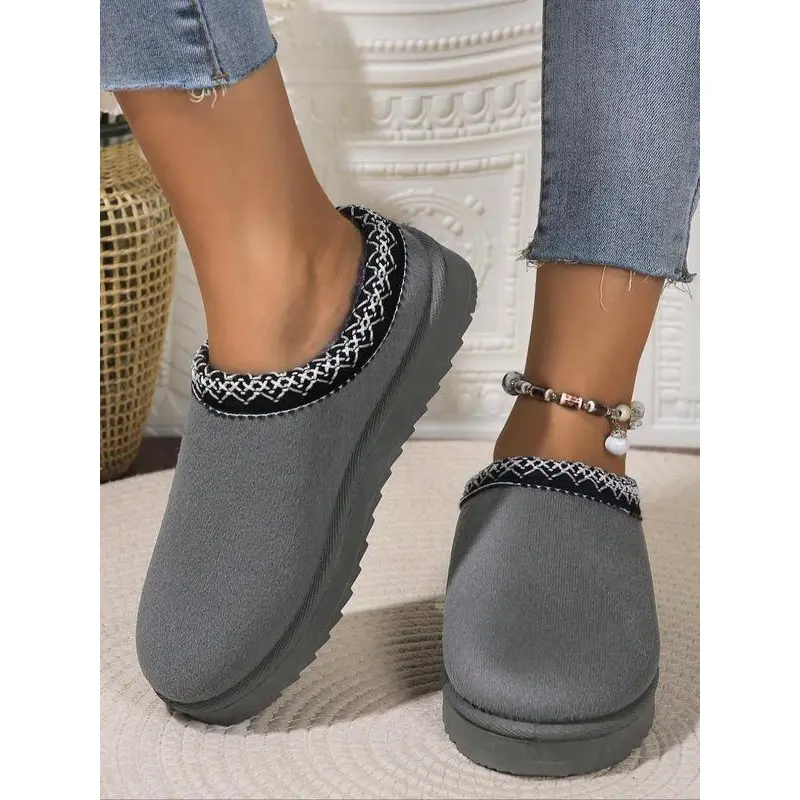 2025 New Hot Selling Models Women's Fashionable Plain Color Home Slippers, Casual Comfortable Home Slippers, Autumn and Winter Indoor and Outdoor Dual-use Warm Slippers 4
