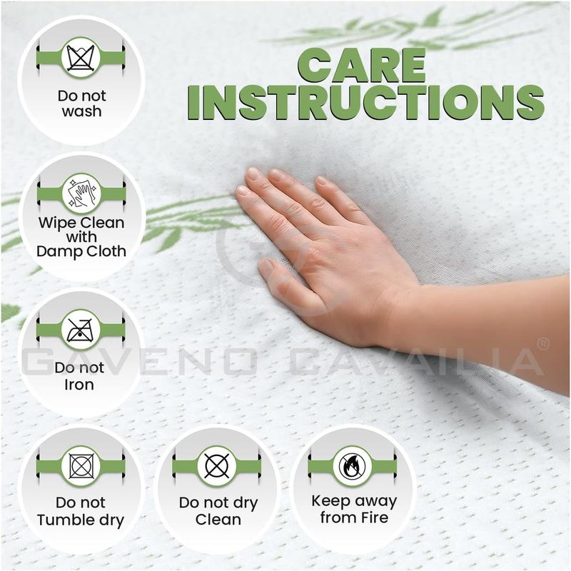 Highliving 2.5cm Thick King Memory Foam Mattress Topper With Anti-Slip Ventilated Hypoallergic Bamboo Cover, Soft Flexible Memory Foam Design For Pressure Relieving(5cm,150x200cm) 3