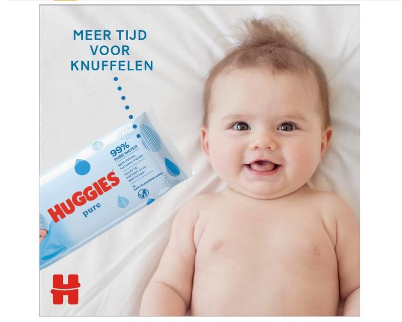 Huggies Pure Baby Wipes - Pack of 10 (10 x 56 Packs, Total 560 Wipes) 5