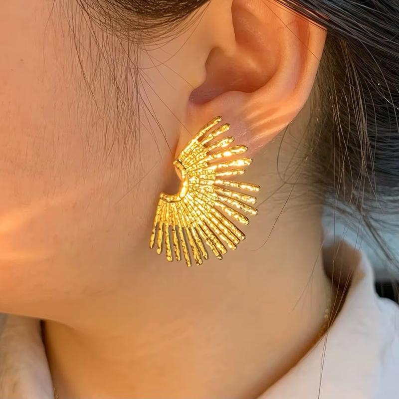 Stainless Steel gold plated Stud Earrings for Women 4