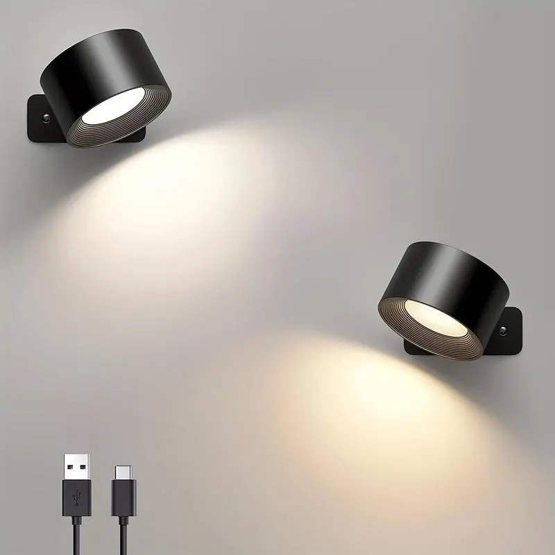 Magnetic Wall Lights, Rechargeable LED Wall Sconce Lamp, Soft Warm Lights for Bedroom, Indoor Room Lights, Indoor Lighting for Home Decor