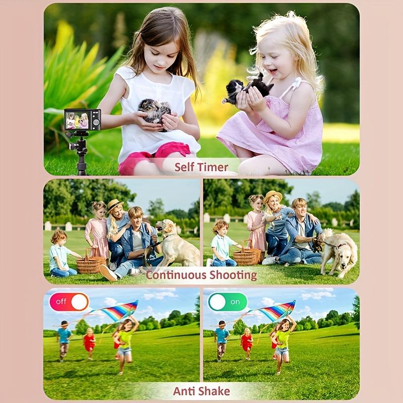 Upgraded Digital Camera, Auto Focus 50 Megapixel FHD 1080P Kids Camera with 16x Zoom Anti-Shake, Compact Camera for Kids Students Children Girls Boys, Kids Camera with 32GB SD Card 5