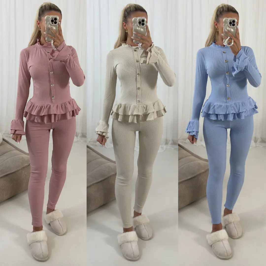 OMG Fashion Peplum Two Piece Lounge Set