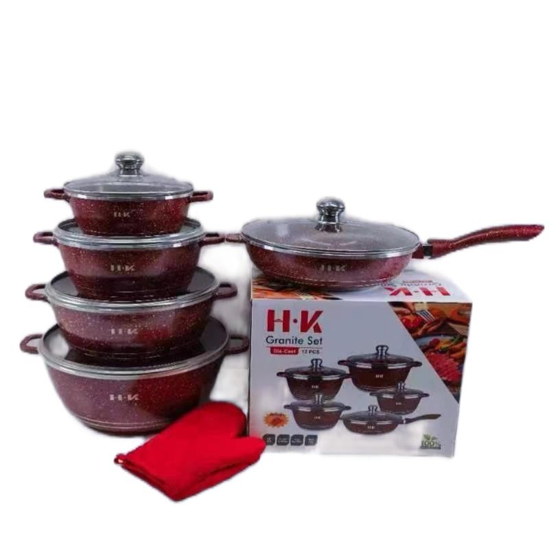 12 PCS Die-Cast Granite NON-STICK Cookware Set. 9 DIFFERENT COLOURS AVAILABLE! 4
