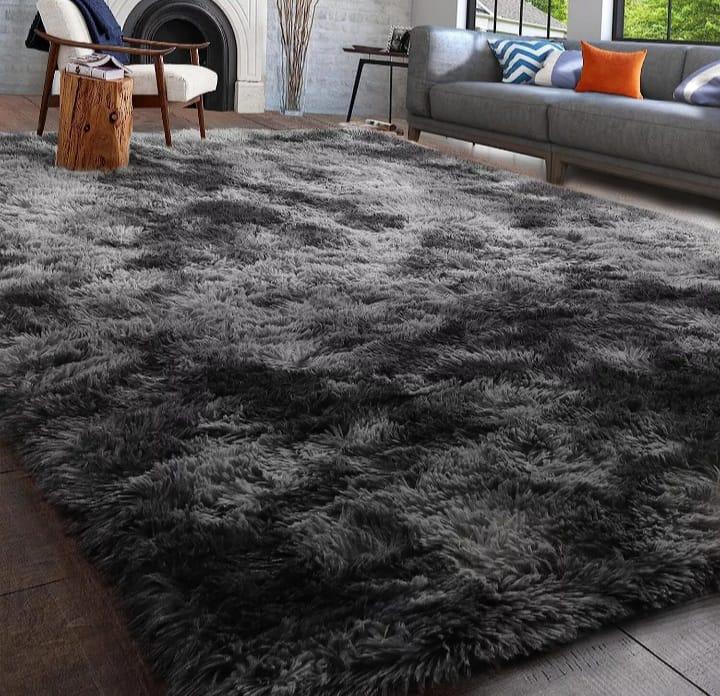 Modern soft plush bedside Rug, Solid color plush rug, Soft room and bedroom carpet, Soft carpet, Anti slip carpet, Fluffy Rugs Anti-Slip Large Shaggy Rug Super Soft Mat Living Room Bedroom Carpet 2