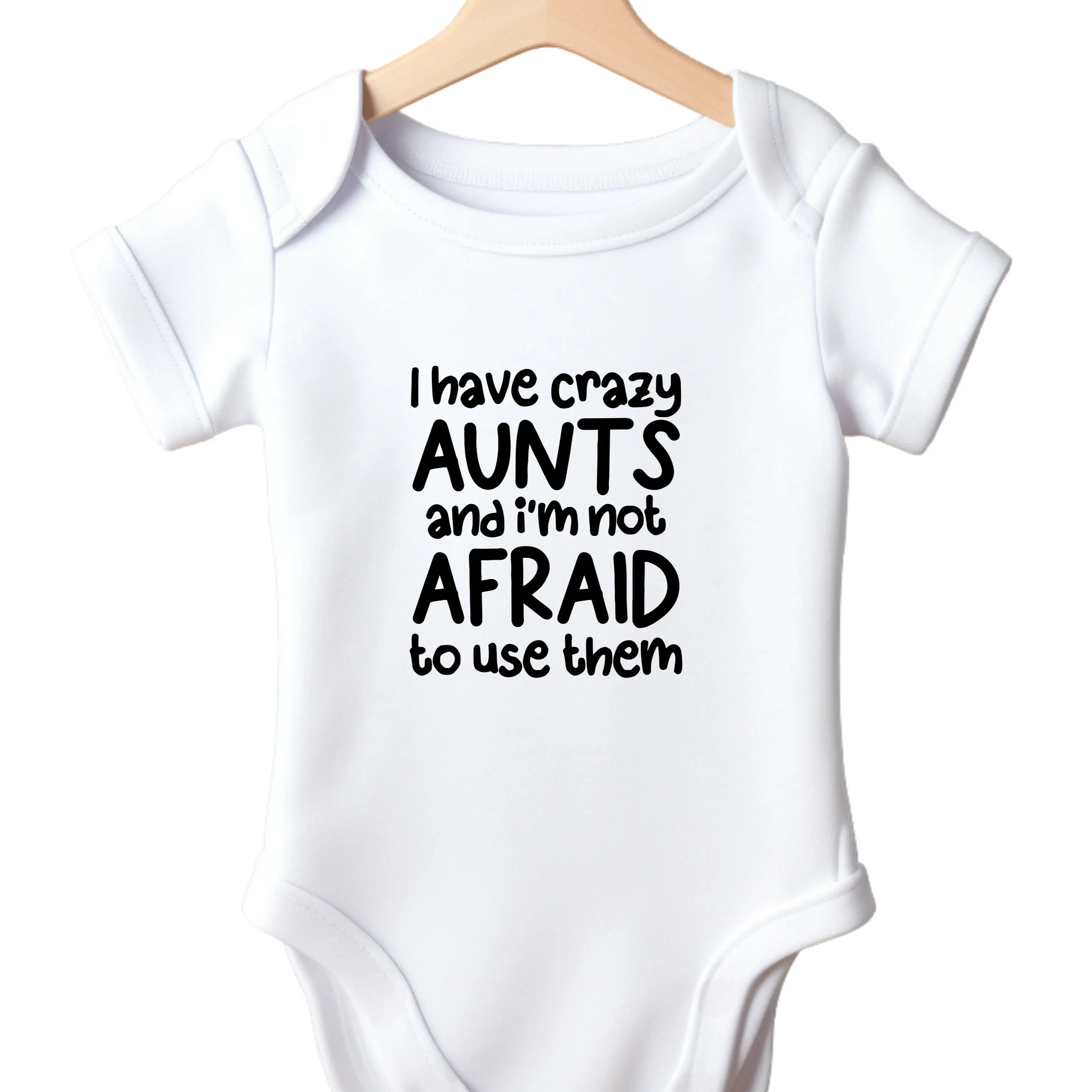 Funny Aunts Baby Vest - I have Crazy Aunts and i'm not afraid to use them - funny slogan baby vest to show how crazy the Aunts are!