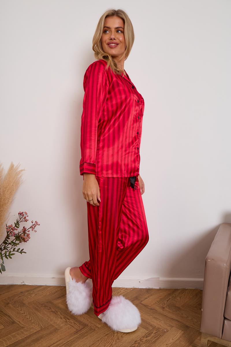 Product Introduction of Long Pyjama Set Stripe Comfy Soft Fabric Womenswear Nightwear Nightwear Loungewear Comfort Pajama Set Pajamas 5