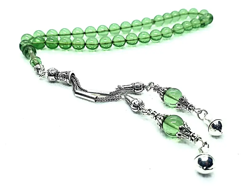 Master Piece Green  Prayer Beads, Kehribar Tesbih LRV-656YT 0
