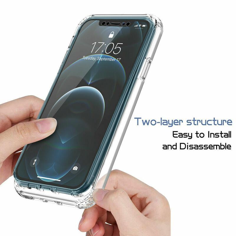 Clear Silicone 360 Front & back Full Phone Protection cover Case For Apple iPhone 14, 14 Plus, 14 Pro, 14 Pro Max, iPhone 13, 13 Pro, 13 Pro Max, iPhone 12, 12 Mini, 12 Pro, 12 Pro Max, iPhone 11, 11 Pro Max, XS Max, XS, X, 8, 7, SE 2020 3