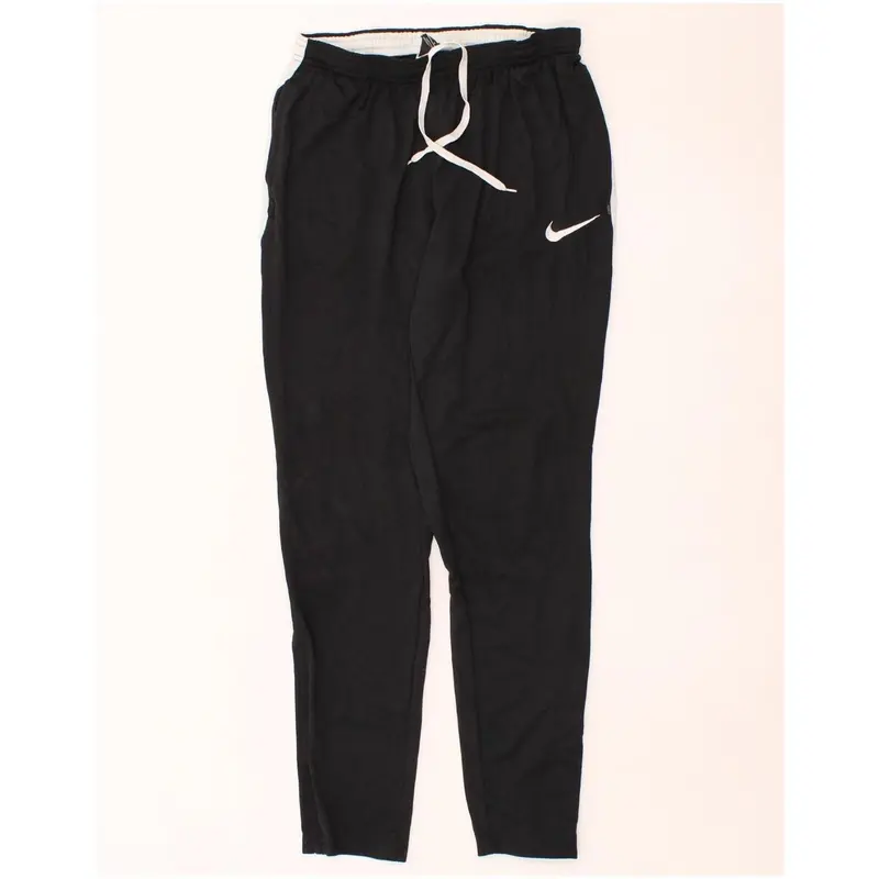 Pre-Owned Vintage NIKE Womens Dri Fit Tracksuit Trousers UK 12 Medium  Black Colourblock 1