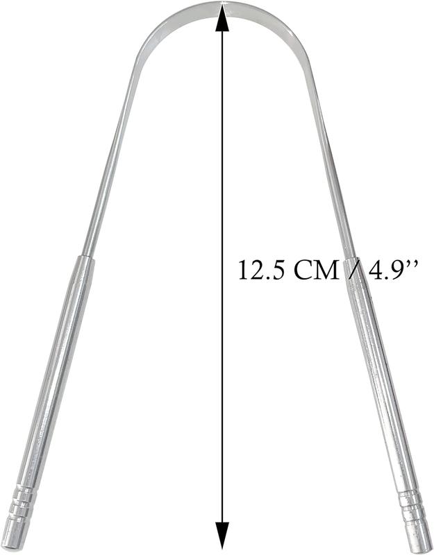 Tongue Scraper Stainless Steel Tongue Cleaner Metal Tongue Care Tool Oral Cavity Scrapers Tongue Scraping Fresh Breath Care Scraper for Dental Hygiene and Reducing Bad Breath ('U' Shape) Durable 1