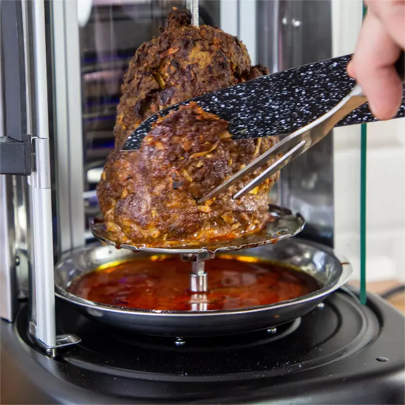 Vertical Electric Rotisserie Grill / Cooks Kebabs, Skewers & Meats, 1500W 2