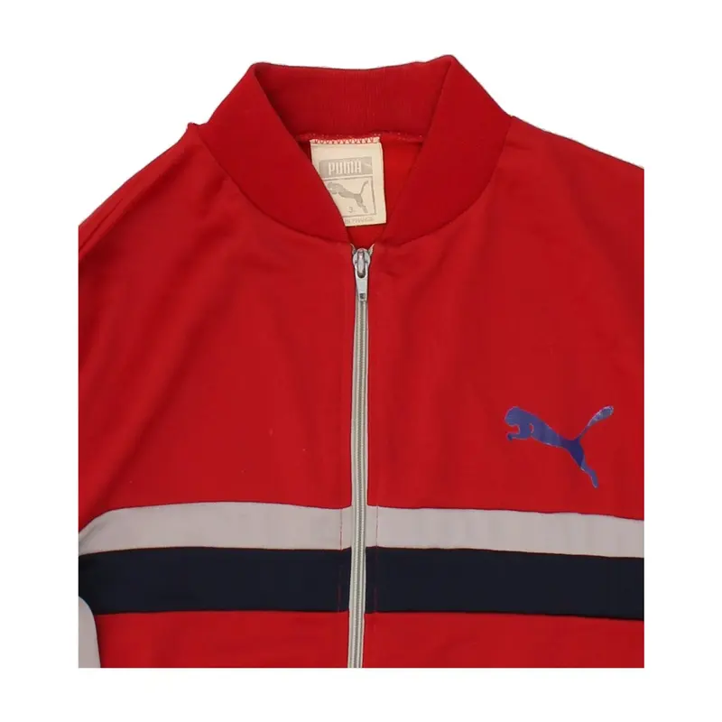 Pre-Owned Vintage PUMA Mens Tracksuit Top Jacket Medium Red Colourblock Polyester 4