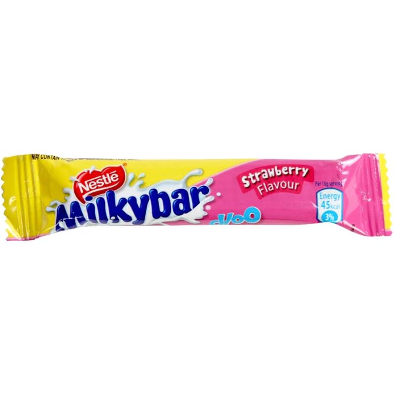 Nestle Milkybar Choo Strawberry Flavour 28 x 10g (Box of 28) - Delicious Snack for Chocolate Lovers. Bonbon, Dessert, Sugar 1