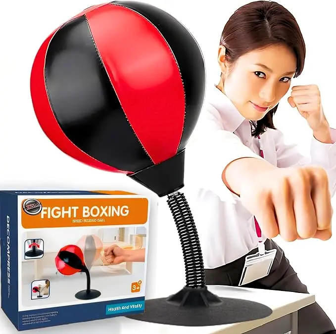 Desktop Punching Bag - Suctions to Your Desk, Heavy Duty Stress Relief Boxing Bag - Fun Gift for Party - Perfect for Kids and Adults - for Office Table and Counters