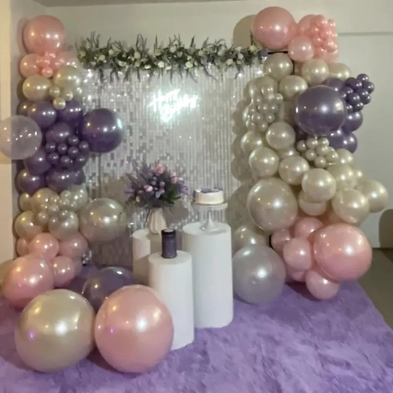Pearl White Sand Balloons Pearl Beige Balloons Arch Double-Stuffed White Balloon Different Sizes 18/12/10/5inch 61pcs Ivory Cream Balloons Garland for Wedding Birde to be Birthday Anniversary Decor 4
