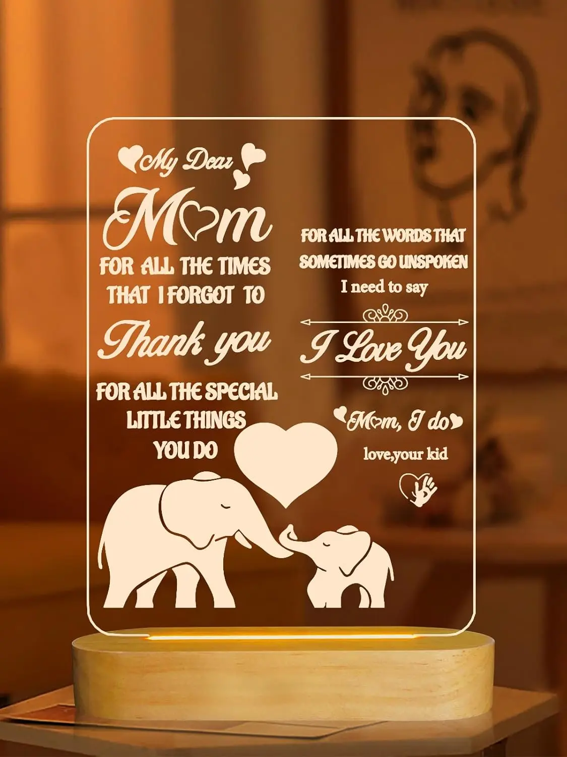 Gifts for Mum, Mum Birthday Gifts from Daughter Son, Night Light Presents for Mum, Bonus Best Mum Ever Gifts,Idea Gifts for Mother's Day Thanksgiving Christmas Gifts for Mum Mother Mummy
