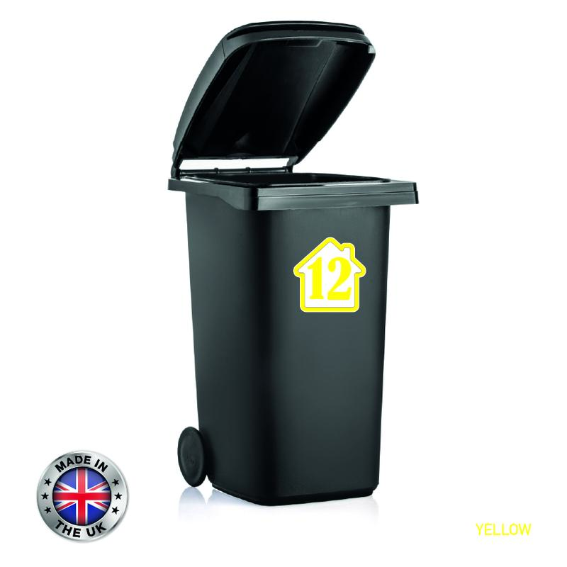 BIN02 Wheelie Bin Number sticker Rubbish Garbage Custom Rectangular Stickers  4 x 150mm x 150m Choose from 8 colours and choose your number waterproof laminated bin caravan house numbers Decor Decorative Set 8