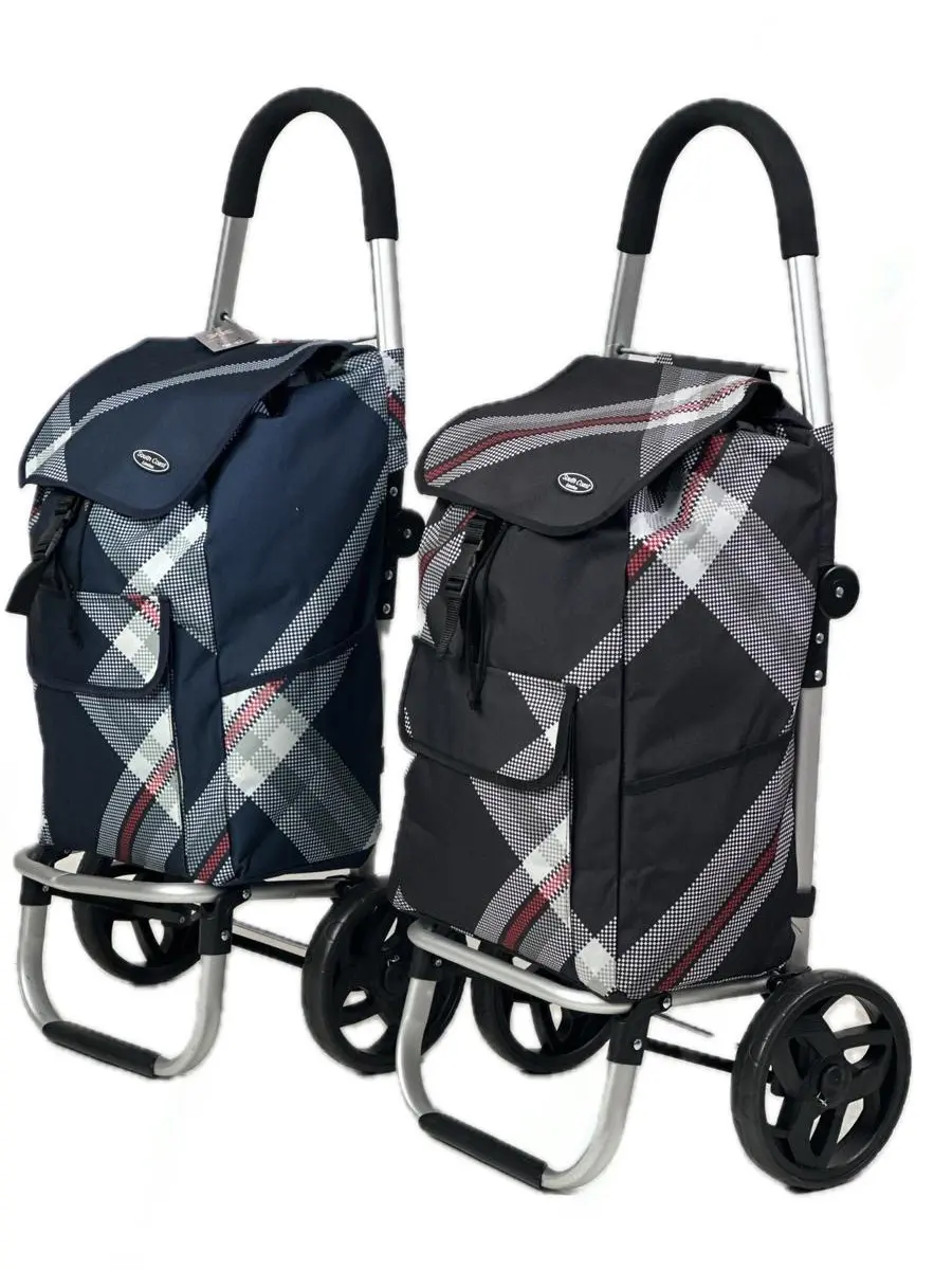 High quality aluminium shopping bag travel bag 2 BIG wheels 2 colours drawstring travel luggage bag