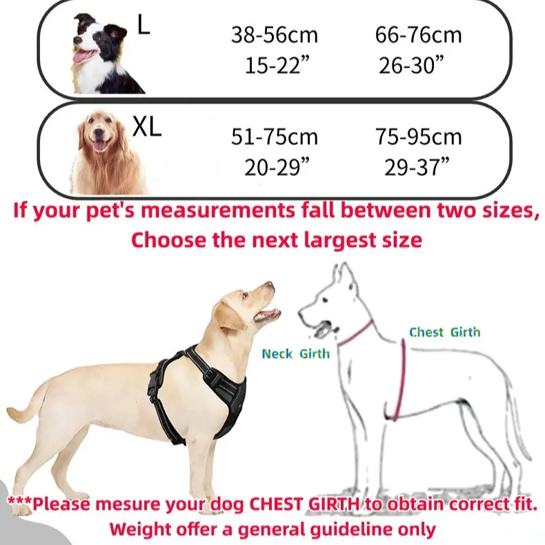 Dog Harness No Pull with 2 Leash Clips, Adjustable Soft Padded, Reflective Oxford No Choke Pet Vest with Easy Control Handle for Large Dogs 6