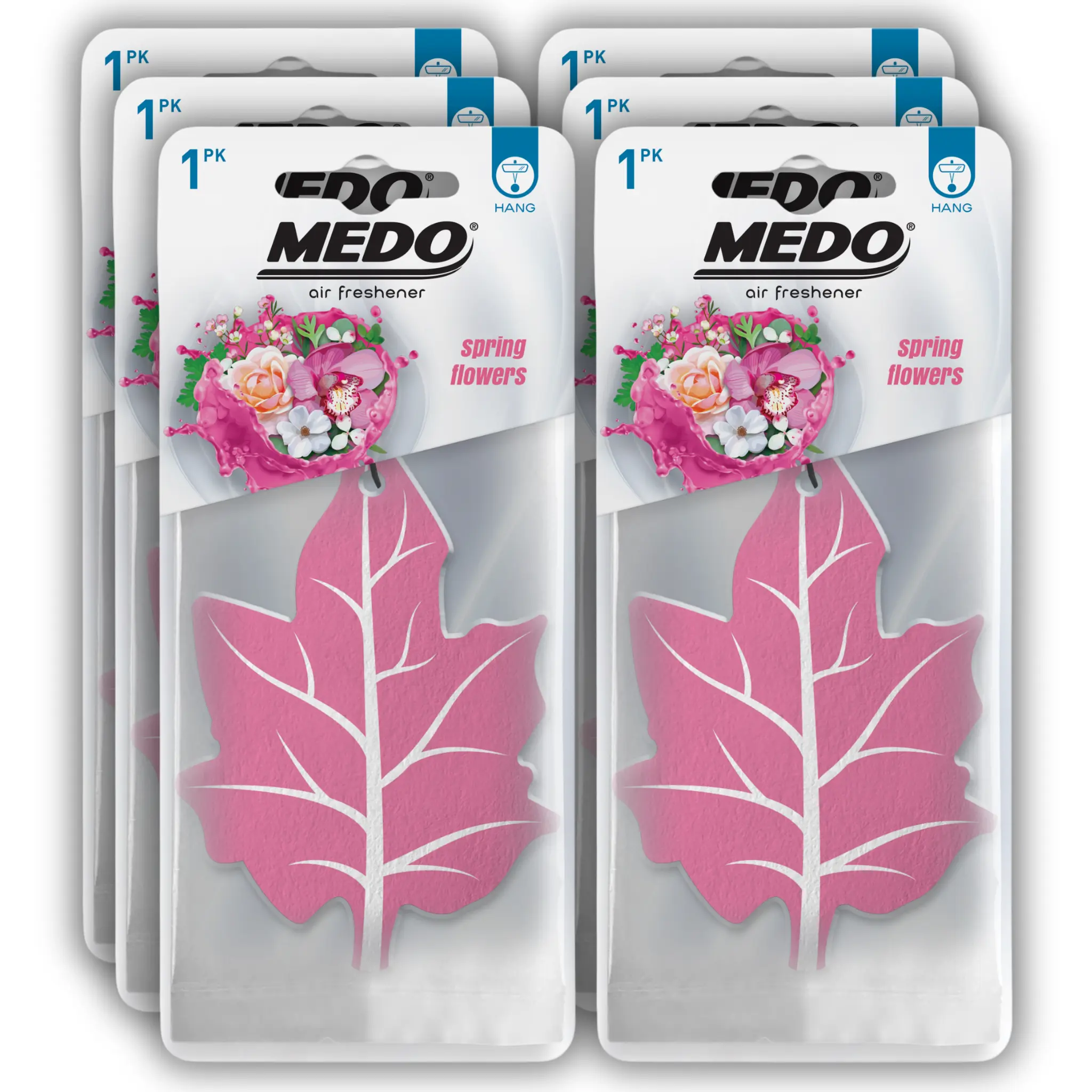 MEDO Leaf Hanging Car Air Freshener - 6 Pack, Strong Long-lasting Fragrance for Car Interior, Home & Office