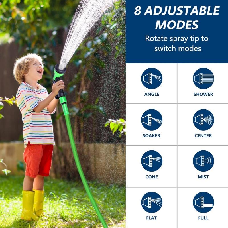 Expandable Garden Hose Pipe - 100FT Flexible Expanding Water Hose, Lightweight, Leakproof with 8 Function Hose Pipe with Spray Gun, 3/4", 1/2" Connectors for Garden ,Floor,Wash Car .Bike 1