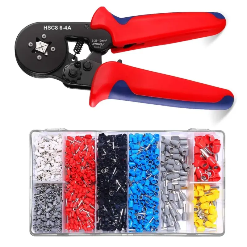 Crimping Tool Set - 1200 Wire Connectors, Ferrule Crimper 0.25-10mm², HSC8 6-4 1