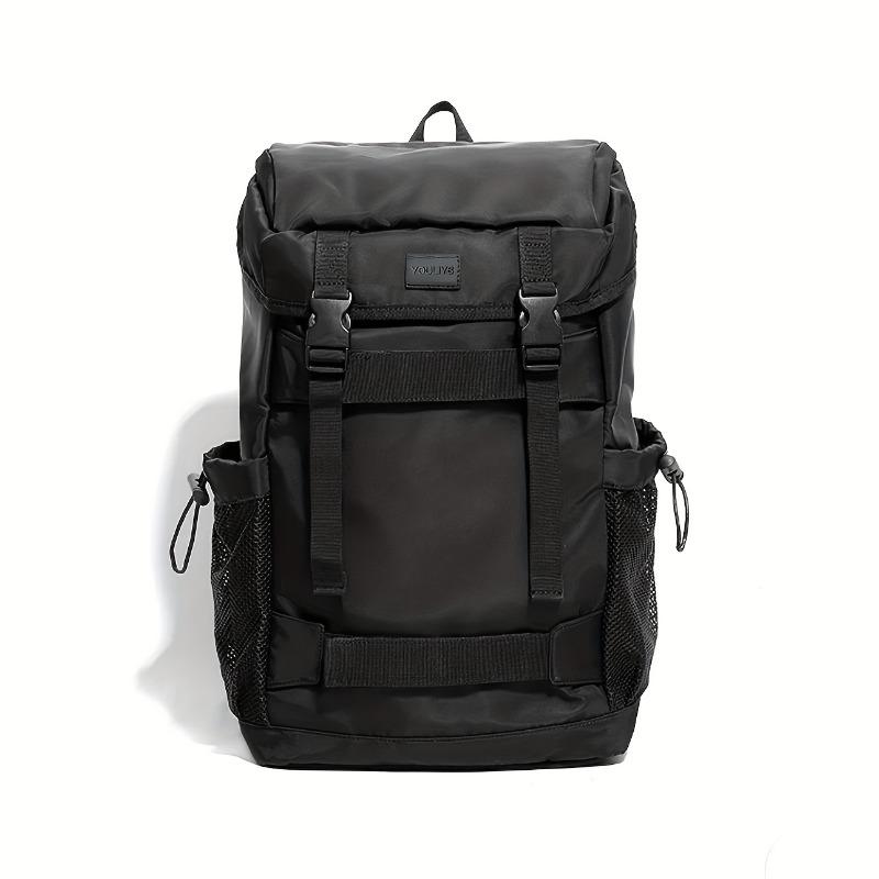 Product Introduction of Sports Nylon Hiking Daypack Water-Resistant with Laptop Compartment and Polyester Lining – Black Drawstring Backpack with Fixed Shoulder Straps for Outdoor, Travel, School 2