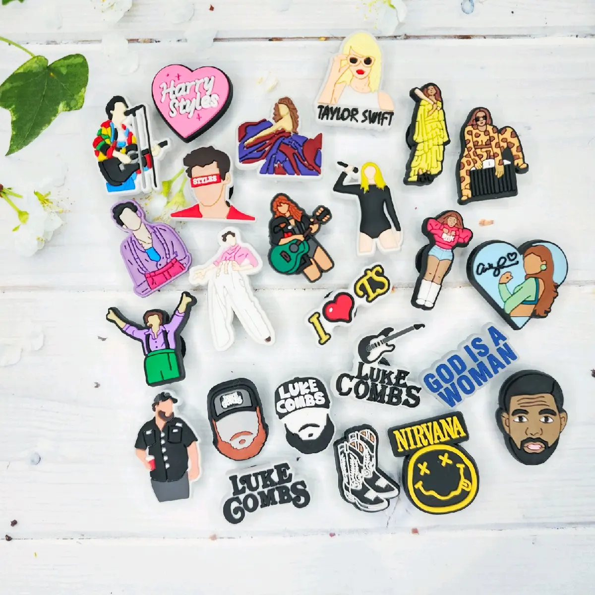 singer inspired shoe charms,