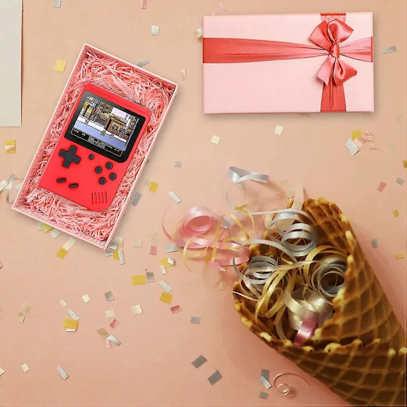 Christmas Gift Portable Mini Handheld Game Console, Video Game Console Built-in 500 Kids Puzzle games, UK Type Switch Rechargeable 1