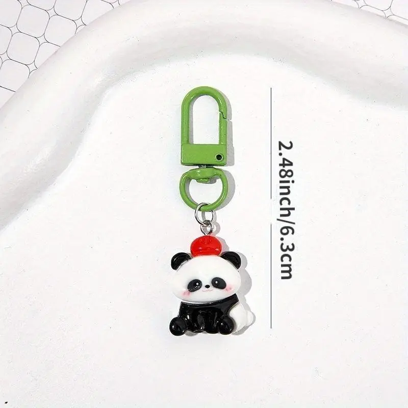 (Giveaway) 1pcs Cute Cartoon Panda Keychains, Aluminum Alloy Uncharged Key Ring Charms for Backpacks, Bags, Perfect Gift for Family and Friends 2