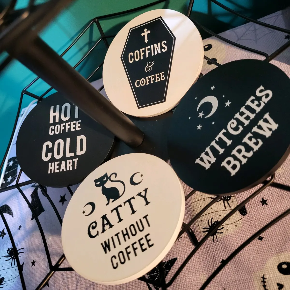 Gothic Slogan Coasters - Various Designs - Funny and Spooky - Placemats