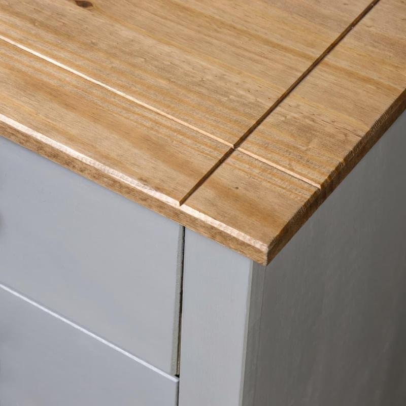 Side Cabinet Grey 80x40x73 cm Pine Panama Range 4