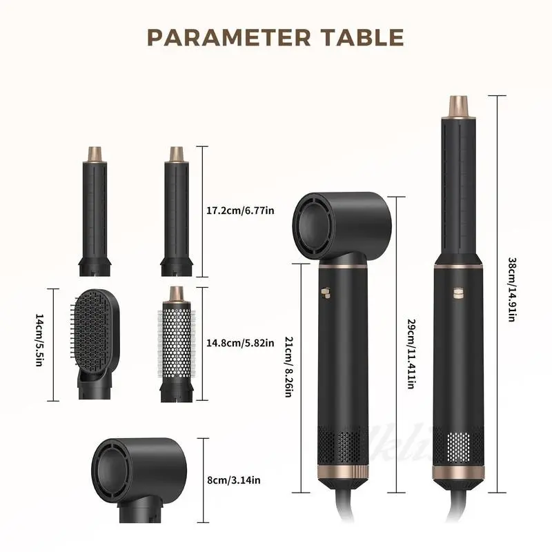 5 in 1 Multifunctional Hair Stylers, 1 Set Professional Hair Straight Curling Blow Dryer with Replacement Heads, Hair Styling Tool for Home & Salon Use, Hair Products 1