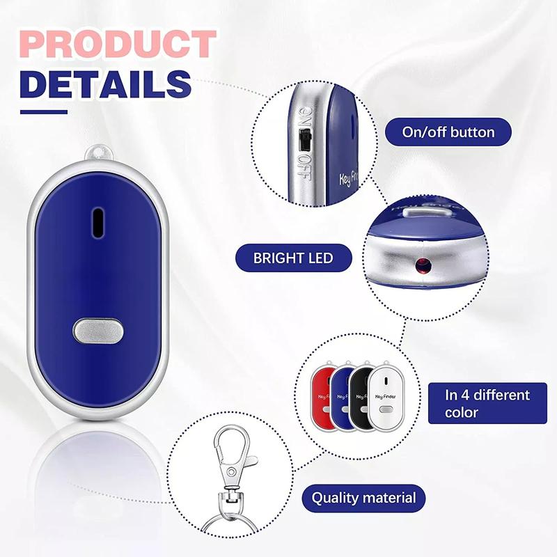 KeyFinder, Keychain Locator for Finding Lost Keys, Smart Key Finder with Anti-Lost Features, Whistle Activation, LED Sound Keychain, Alarm, and Flashing Light Device 1