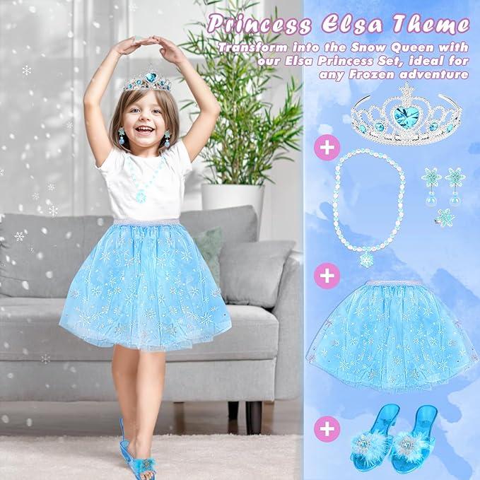 Princess Dress Up Shoes, Princess Costume for Girls Toys Pretend Jewelry Accessories for 3 4 5 6 Aged Girls Birthday Halloween Gifts 5