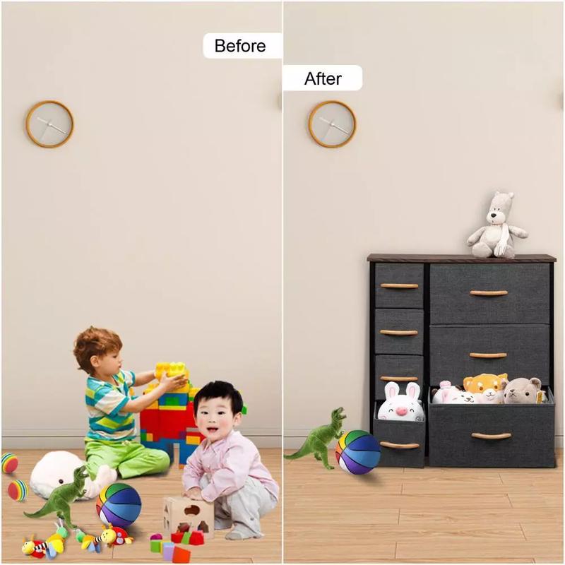 Product Introduction of 7 Drawer Chest of Drawers Fabric Storage Cabinet Bedroom Children Organizer Unit 13