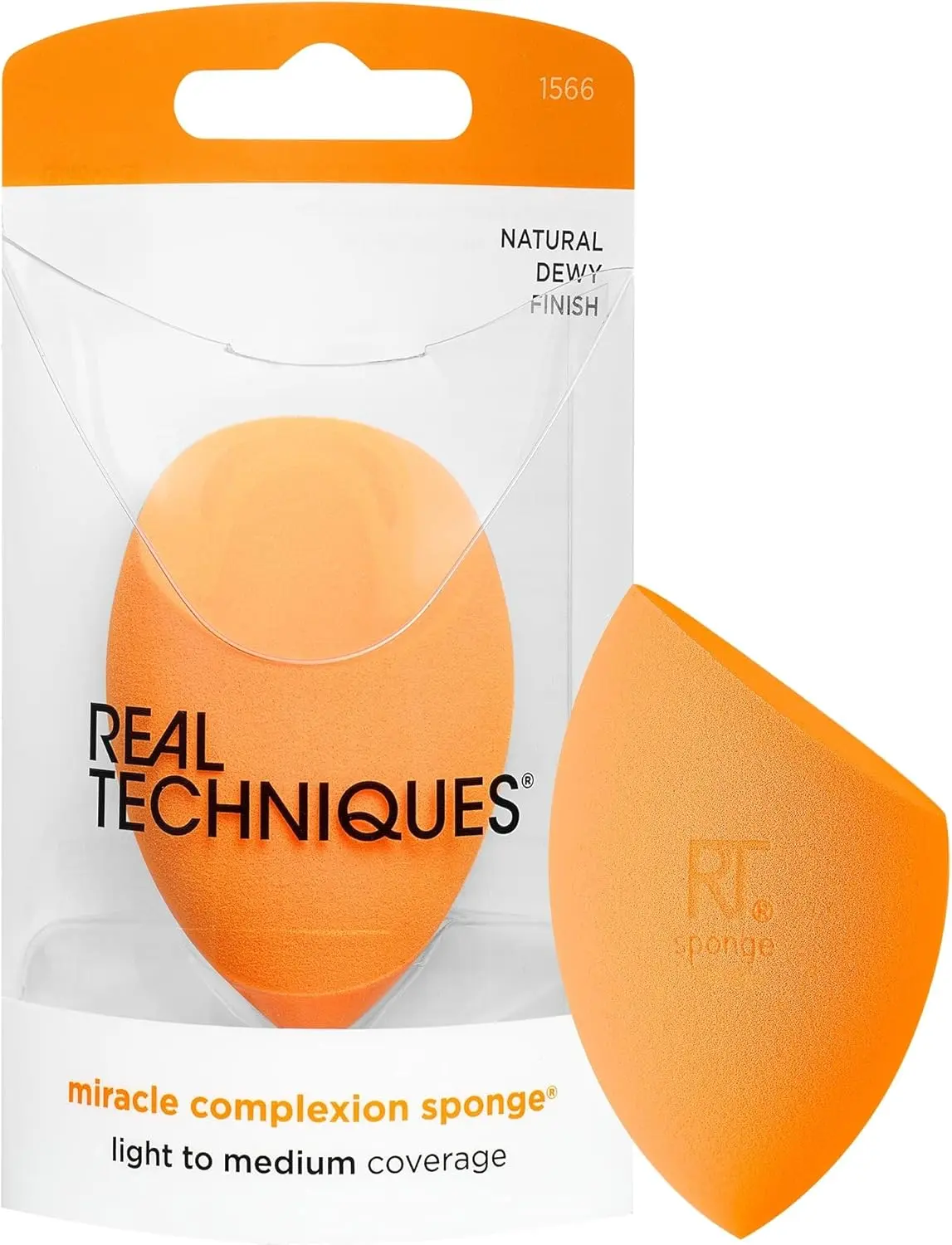 Miracle Complexion Sponge, Makeup Blending Sponge, For Liquid and Cream Foundation, Offers Light To Medium Coverage, Natural, Dewy Makeup, Orange Sponge, Latex-Free Foam, 1 Count