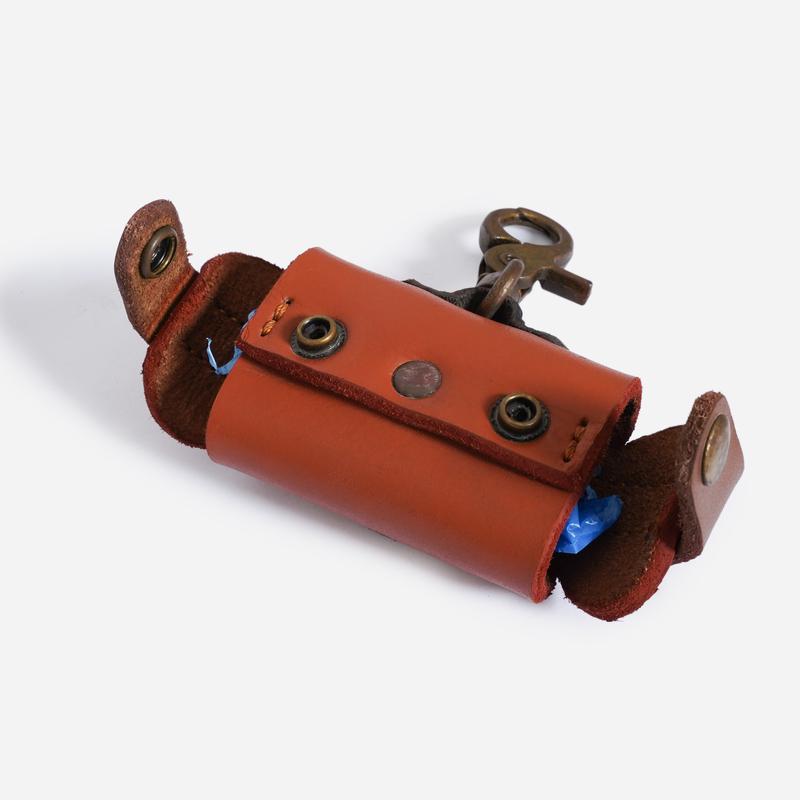 Genuine Leather Dog Poop Bag Holder for Leash, Lightweight Dispenser for Pet Waste Bags, Leash Waste Bag Dispenser | Dog Accessories | Pet Waste Bag and Treat Holder 1