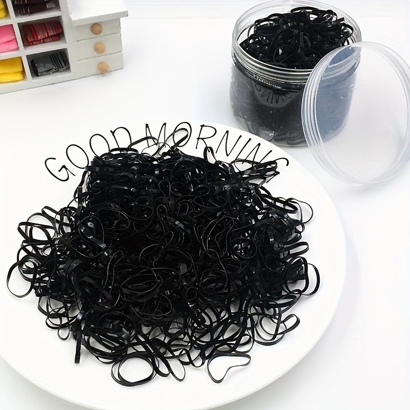 100pcs Black Disposable Hair Ties - Thick, High Elasticity, No-Damage Ponytail Holders for Women & Girls - Perfect for Christmas & New Year Styling, Simple Style 2