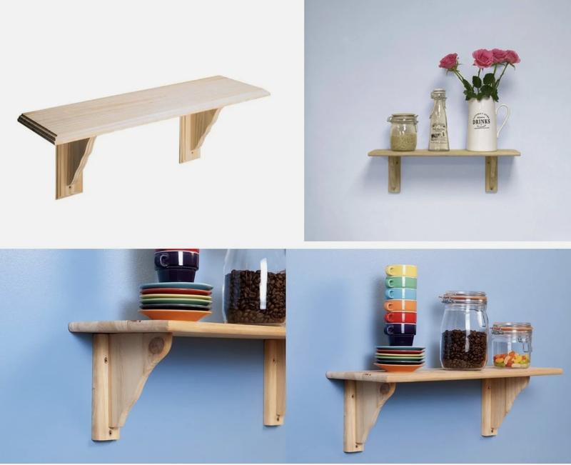 Product Introduction of Natural Wood Wall Mounted Corner Shelves Kit with Fitting for Storage - Decor Room Wooden 5