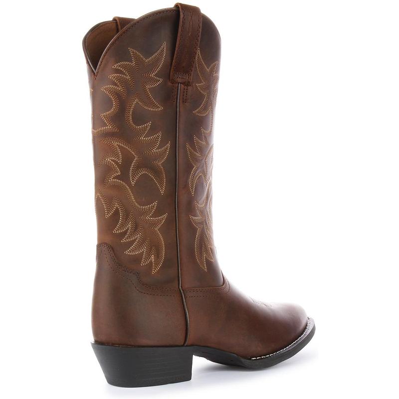 Ariat Brown Heritage 6 Row Stitching R Toe Western High Men's Leather Ankle Boots 2