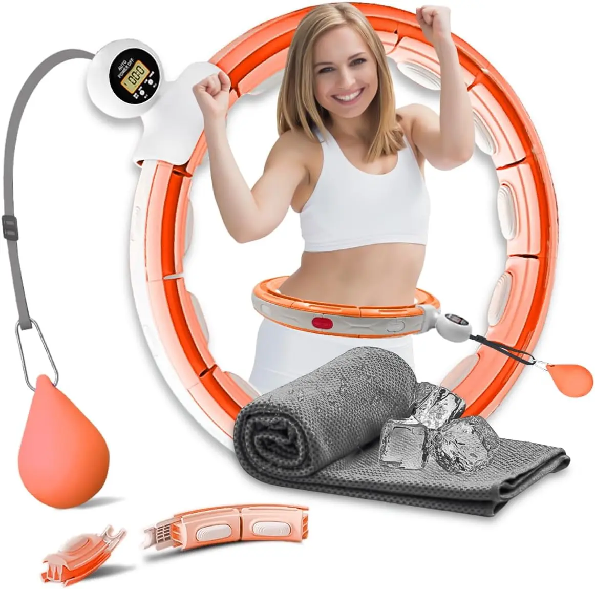 Weighted Hula Hoop, Infinity Smart Hula Hoops with 16 Knots, 360 Degree, Fitness Equipment For Weight Loss