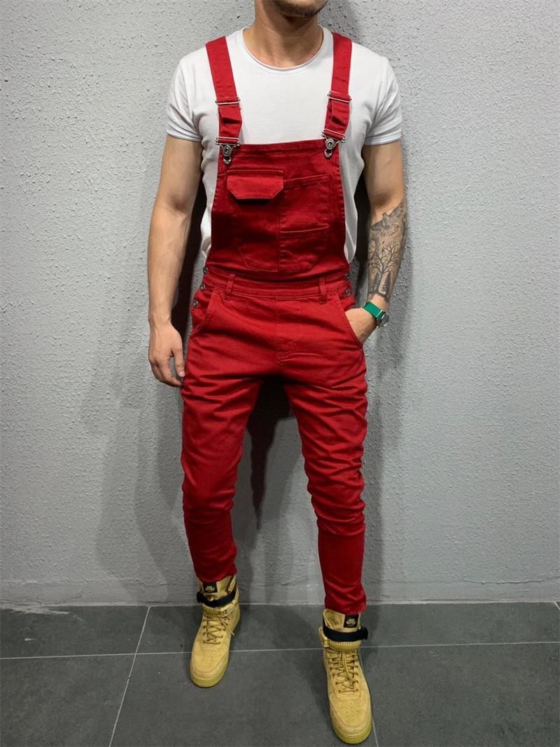 Product Introduction of Camouflage Men's Jumpsuit Multi-pocket Slim Fashion Streetwear Denim Cargo Work Pants Bib Overalls Men High Street Jeans Menswear Trouser 11