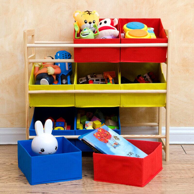 Yellow Blue & Red Toy Boxes Drawers Kids Childrens Storage Toy Organizer 2