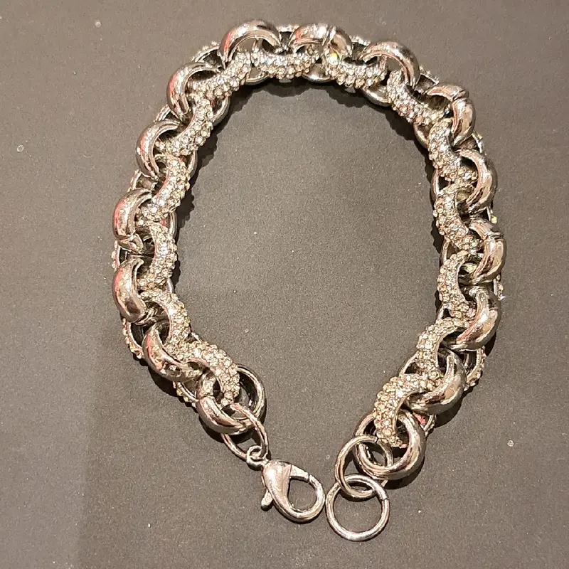 10mm Iced Belcher Bracelet - Gold or Silver Plated, Stainless Steel 7
