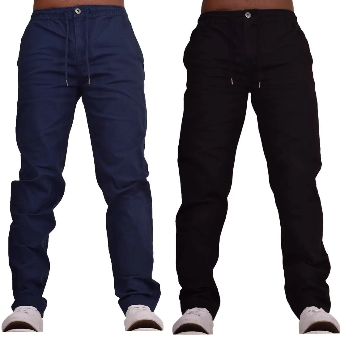 Bench Men's Slim Fit Stretch Chino Trousers with Elasticated Draw cord Stylish Chino Pants