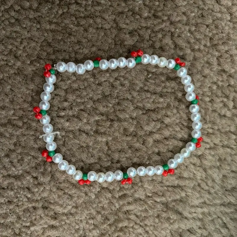 Cute Danty Cherry and Pearl Bracelet for Women